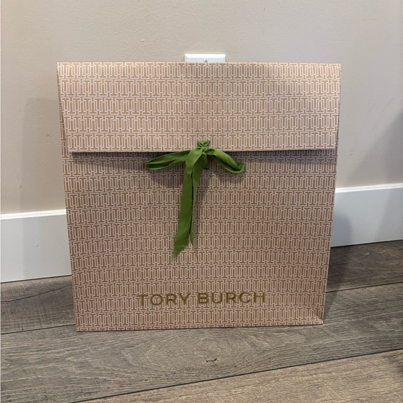 Tory Burch Patterned Gift Box with Green Ribbon - Picture 1 of 2